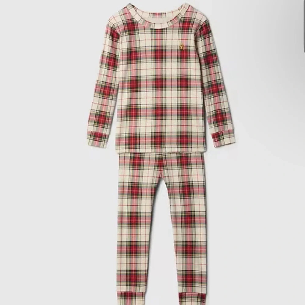 GAP Red and Cream Plaid Kids Pajama Set